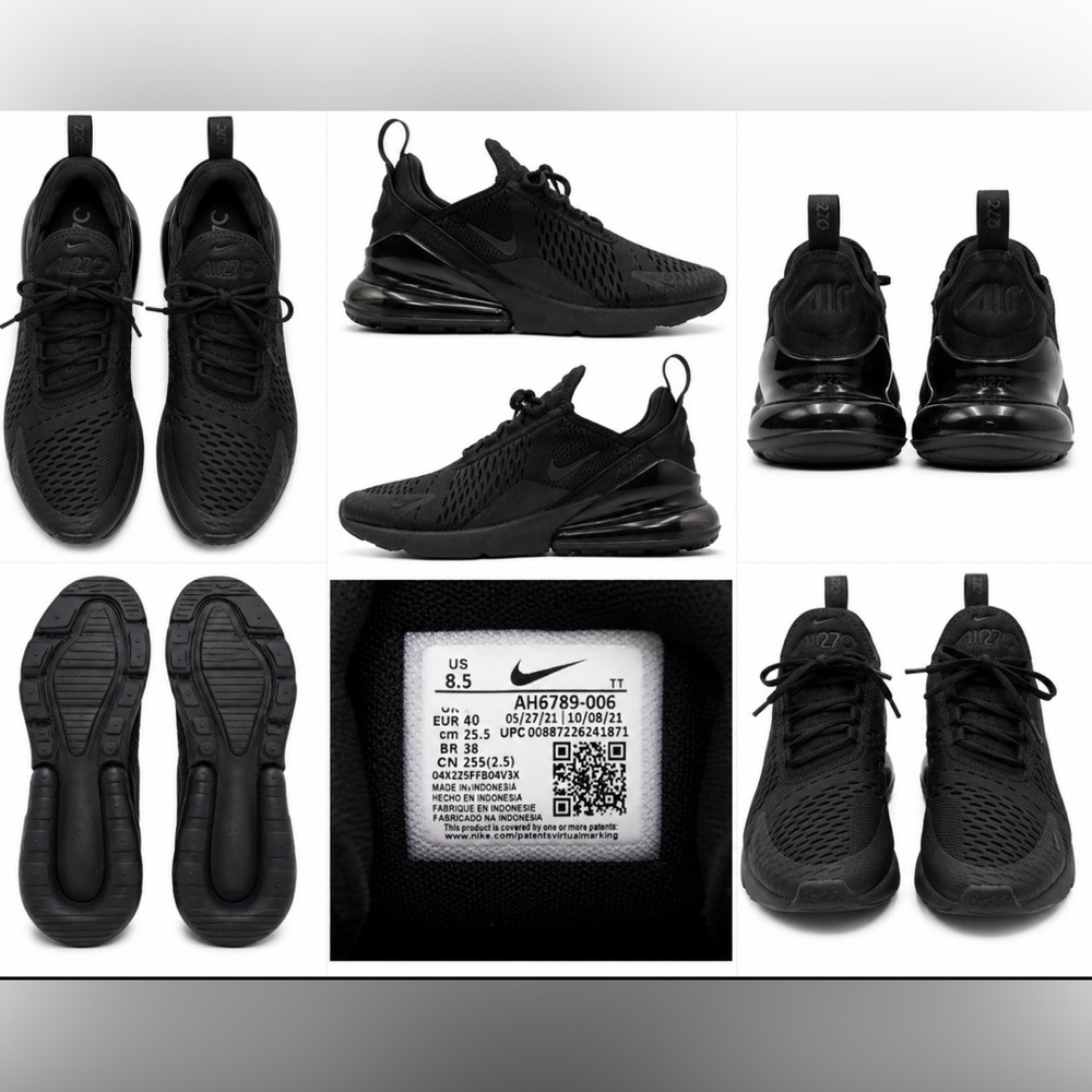Nike Air Max 270 Triple Black Women’s Size 8.5 New Never Worn